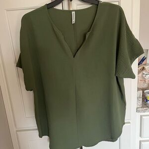 Zenana Outfitters Olive Green Blouse XL